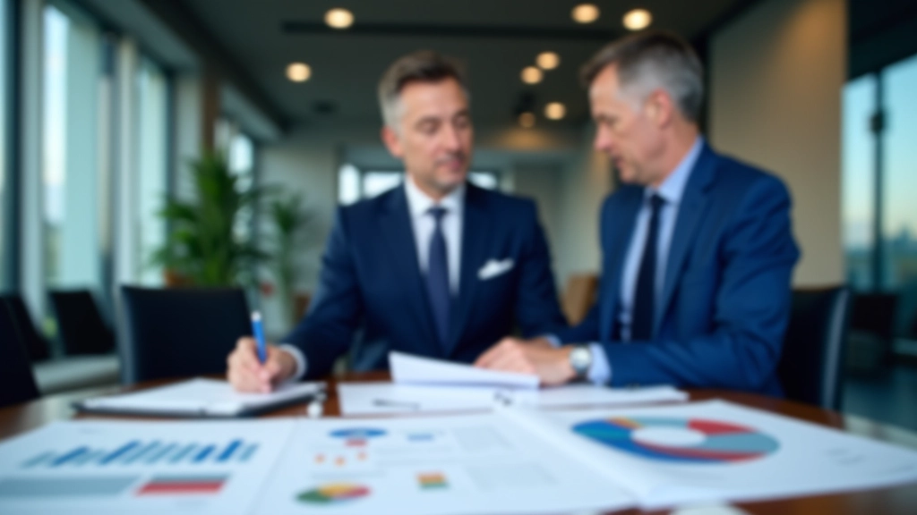 Business executive reviewing deal structure options and payment terms