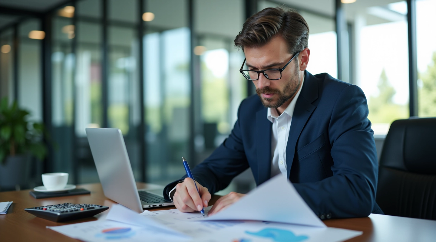 Financial analyst reviewing DCF valuation models on computer screen